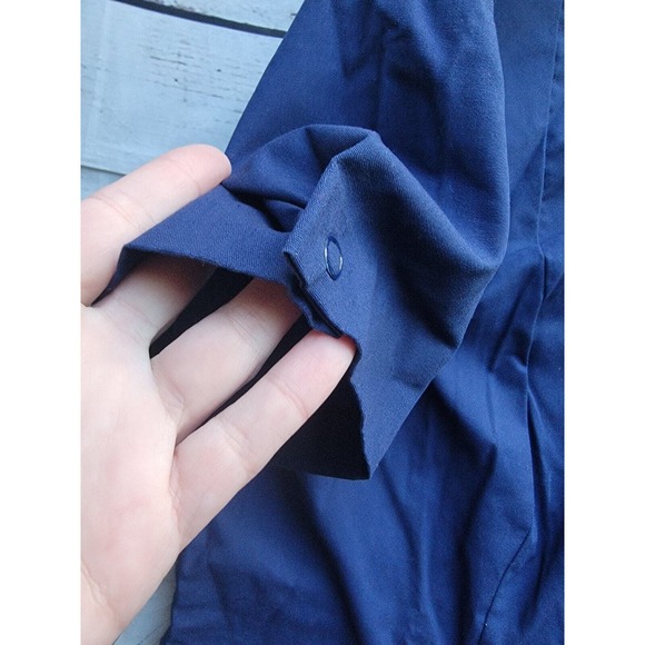 Crest Made In USA Nurse Vet Medical Scrub Top Navy Blue 2XL - Picture 3 of 7